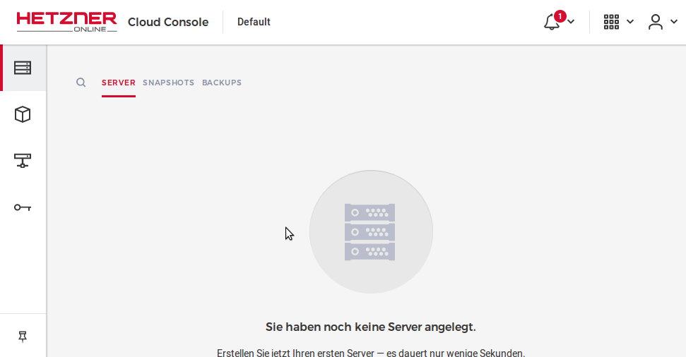 Start eines Hetzner-Servers